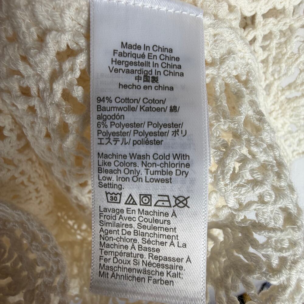 J.Crew Crochet Sweater Skirt Womens XS Ivory Cream Knit Midi Fitted Boho Coastal - Picture 6 of 6